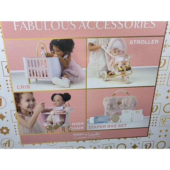 FAO Schwarz Drink and Wet Baby Doll with Brushable Hair and Bathable Body - Picture 10 of 10